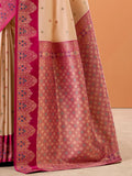 Remarkable Cream Zari Weaving Silk Function Wear Saree With Blouse