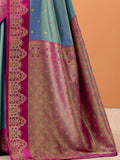 Delightful Sea Green Zari Weaving Silk Traditional Saree With Blouse