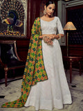 Beautiful White Sequins Georgette Function Wear Lehenga Choli With Dupatta