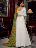 Beautiful White Sequins Georgette Function Wear Lehenga Choli With Dupatta