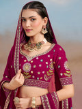 Adorable Pink Dori Work Georgette Lehenga Choli With Dupatta