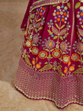 Adorable Pink Dori Work Georgette Lehenga Choli With Dupatta