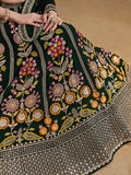 Fascinating Green Sequins Georgette Mehendi Wear Lehenga Choli