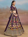 Captivating Navy Blue Dori Work Georgette Wedding Lehenga Choli