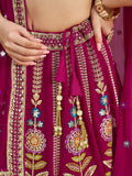 Adorable Pink Dori Work Georgette Lehenga Choli With Dupatta