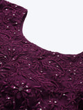 Alluring Purple Embroidered Net Reception Wear Lehenga Choli With Dupatta