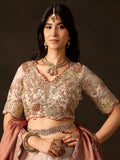 Luxe Cream Sequins Work Silk Wedding Wear Lehenga Choli