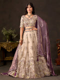 Majestic Cream Sequins Work Silk Bridesmaid Wear Lehenga Choli
