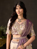 Majestic Cream Sequins Work Silk Bridesmaid Wear Lehenga Choli