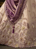 Majestic Cream Sequins Work Silk Bridesmaid Wear Lehenga Choli
