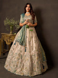 Magnificent Cream Sequins Work Silk Marriage Wear Lehenga Choli