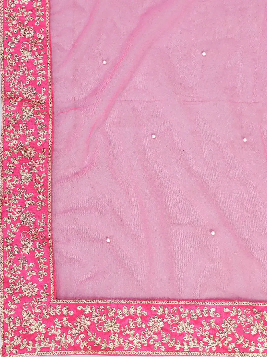 Fantastic Pink Dori Embroidery Silk Wedding Wear Lehenga Choli With Dupatta