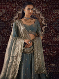 Elegant Grey Embroidered Silk Wedding Wear Lehenga Choli