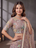 Adorning Lavender Sequins Work Net Wedding Wear Lehenga Choli