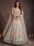 Charming Off-White Sequin Net Wedding Wear Lehenga Choli With Dupatta
