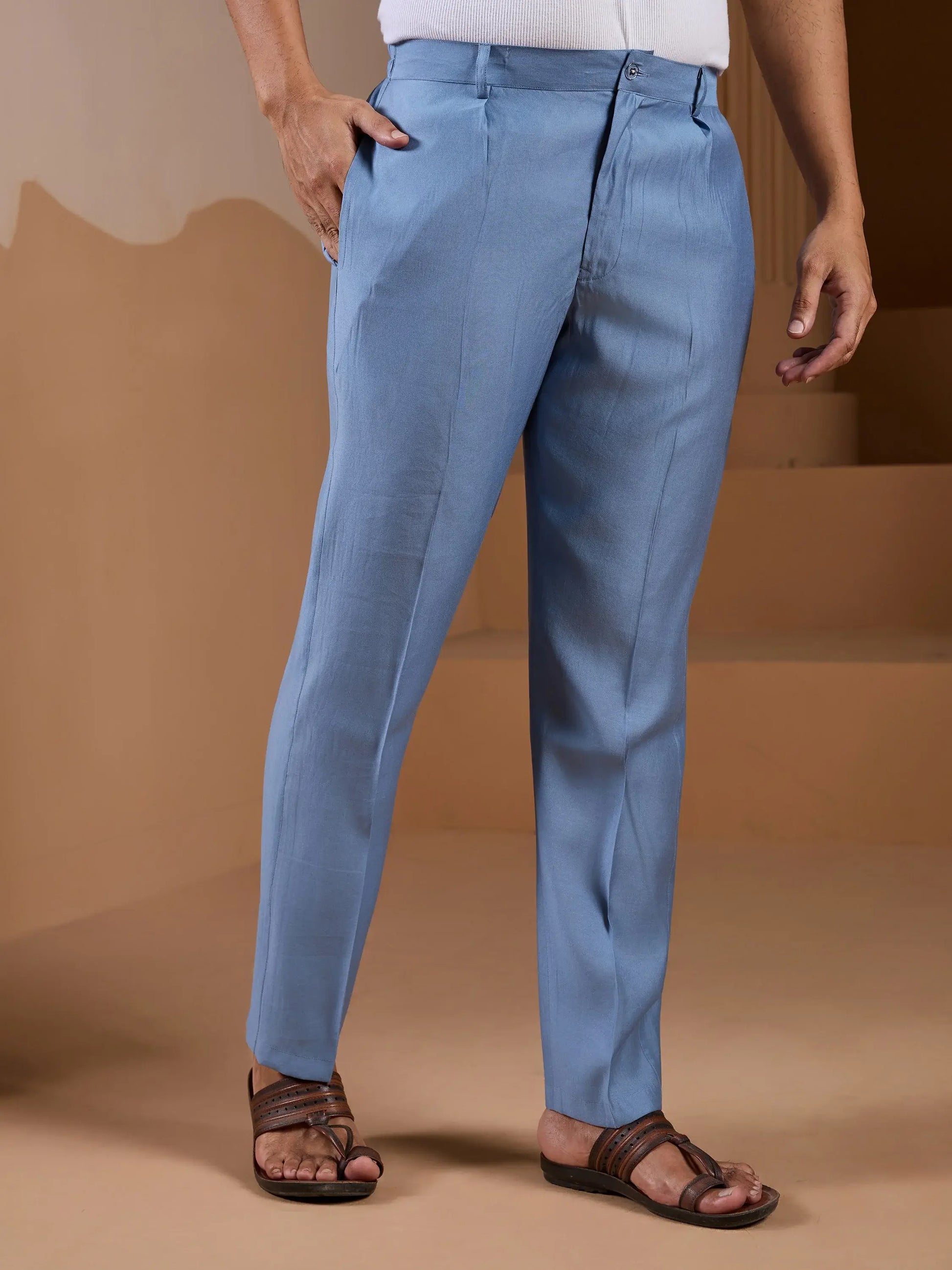 Notable Sky Blue Thread Work Silk Men Festive Wear Kurta Pant With Jacket