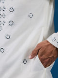 Superb White Mirror Work Viscose Silk Festive Wear Men Kurta And Pant