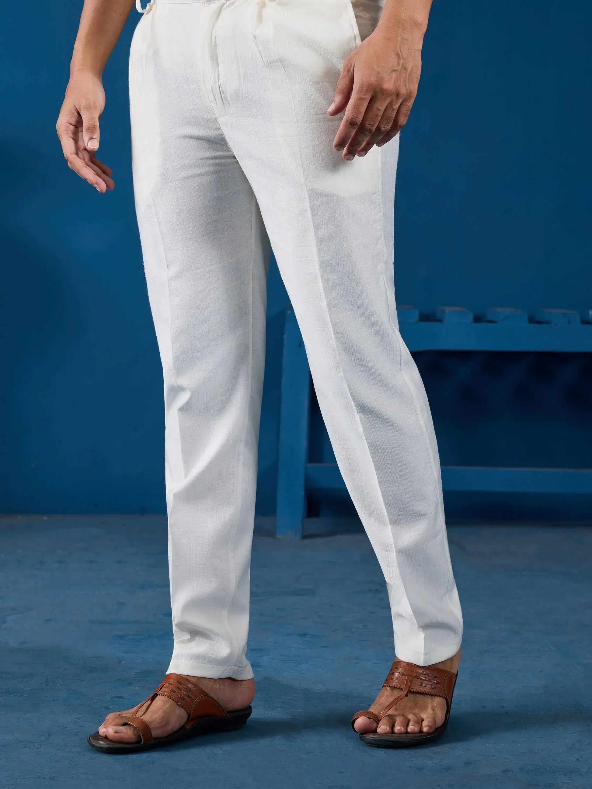 Superb White Mirror Work Viscose Silk Festive Wear Men Kurta And Pant