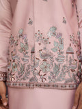 Magnificent Rose Pink Embroidered Silk Engagement Wear Men Kurta Set With Jacket