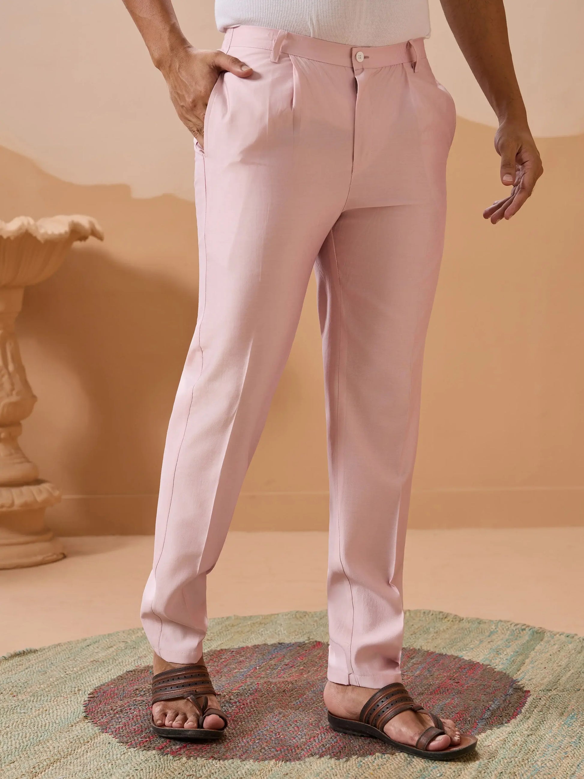 Alluring Pink Thread Embroidered Silk Men Reception Wear Kurta Pant With Jacket