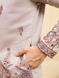 Wonderful Yellow Floral Embroidery Viscose Silk Festive Wear Men's Kurta With Dupatta