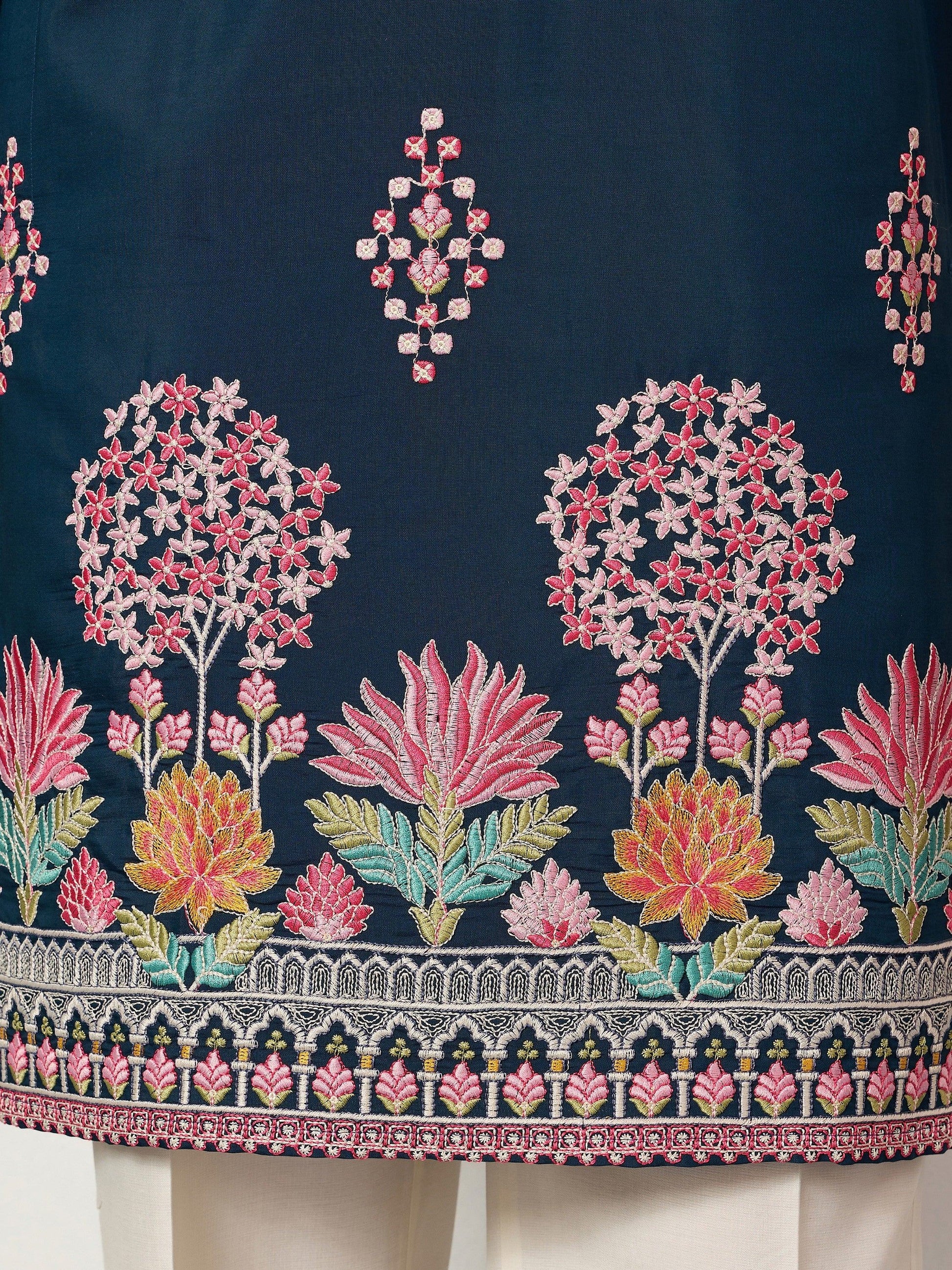 Beautiful Teal Blue Sequins Viscose Silk Reception Wear Men's Kurta