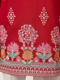 Classy Red Sequins Viscose Silk Groom Wear Men's Kurta
