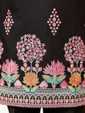 Fabulous Black Embroidered Viscose Silk Evening Wear Men's Kurta