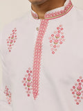 Fantastic White Sequins Work Viscose Silk Function Wear Men's Kurta
