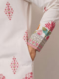 Fantastic White Sequins Work Viscose Silk Function Wear Men's Kurta