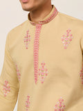 Dazzling Yellow Sequins Viscose Silk Haldi Wear Men's Kurta