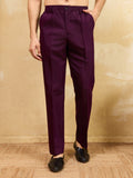 Aesthetic Maroon Embroidered Viscose Silk Reception Wear Men's Kurta With Dupatta
