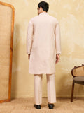 Grand Beige Mirror Work Viscose Silk Event Wear Men's Kurta