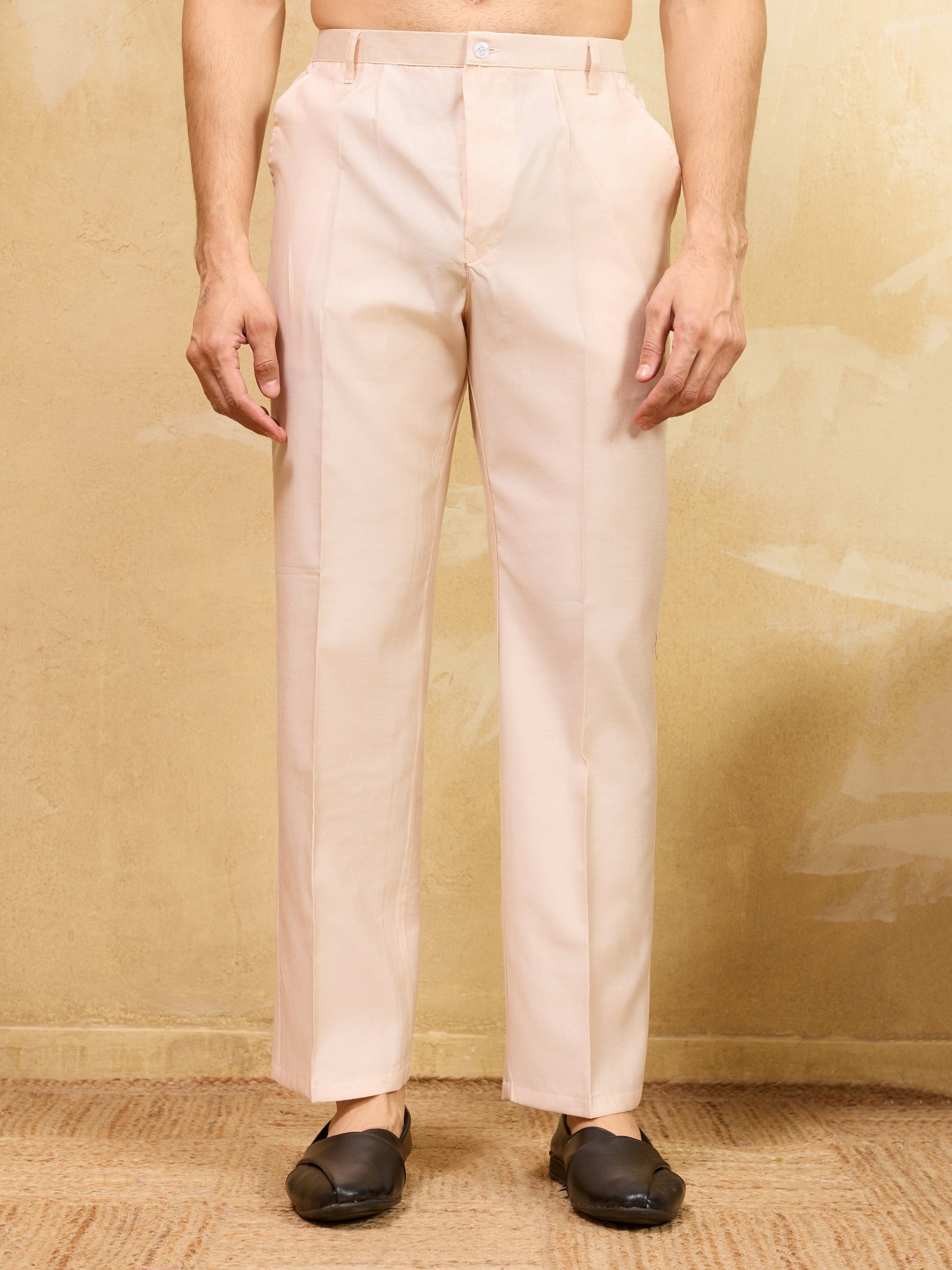 Grand Beige Mirror Work Viscose Silk Event Wear Men's Kurta