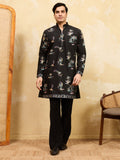 Incredible Black Multi Thread Work Viscose Silk Eid Special Men's Kurta