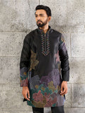 Awesome Black Embroidered Silk Festive Wear Men’s Kurta Set