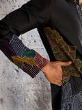 Awesome Black Embroidered Silk Festive Wear Men’s Kurta Set