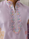 Elegant Lavender Embroidered Silk Festive Wear Men’s Kurta Set