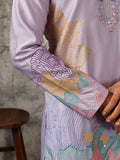 Elegant Lavender Embroidered Silk Festive Wear Men’s Kurta Set
