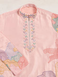 Fabulous Pink Embroidered Silk Wedding Wear Men’s Kurta Set