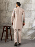 Classy Peach Sequins Work Silk Event Wear Men’s Kurta Set