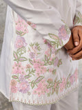 Premium White Embroidered Silk Wedding Wear Men’s Kurta Set