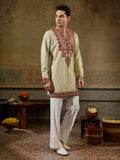 Elegant Cream Sequins Work Rayon Festive Wear Men’s Kurta