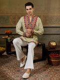 Elegant Cream Sequins Work Rayon Festive Wear Men’s Kurta