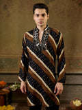 Classic Black Embroidered Rayon Festive Wear Men’s Kurta