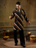 Classic Black Embroidered Rayon Festive Wear Men’s Kurta