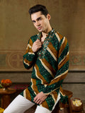 Artistic Green Embroidered Rayon Festive Wear Men’s Kurta