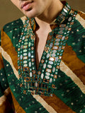 Artistic Green Embroidered Rayon Festive Wear Men’s Kurta