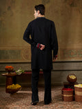 Beautiful Black Embroidered Rayon Navratri Wear Men’s Kurta