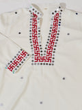 Festive White Sequins Work Rayon Navratri Wear Men’s Kurta
